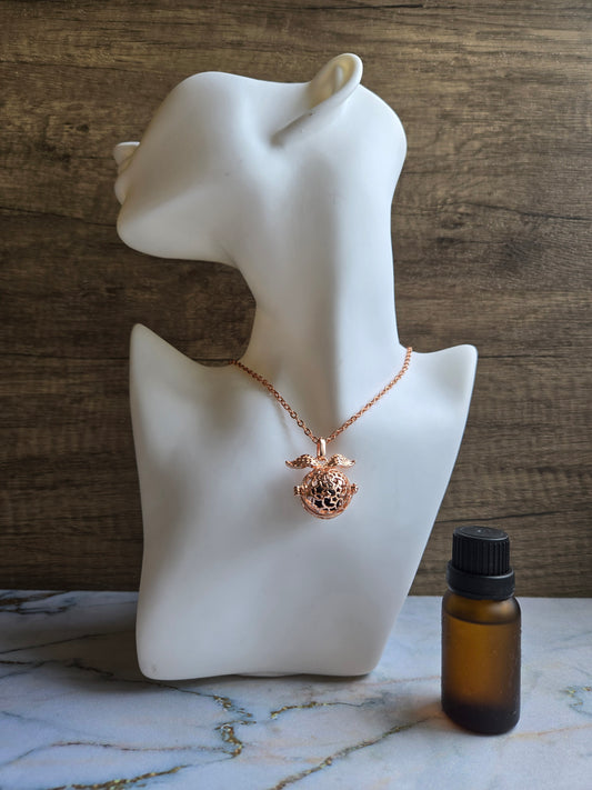 You are Beautiful - Rose Gold Stitch Diffuser Necklace