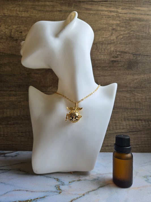 You are Beautiful - Gold Stitch Diffuser Necklace
