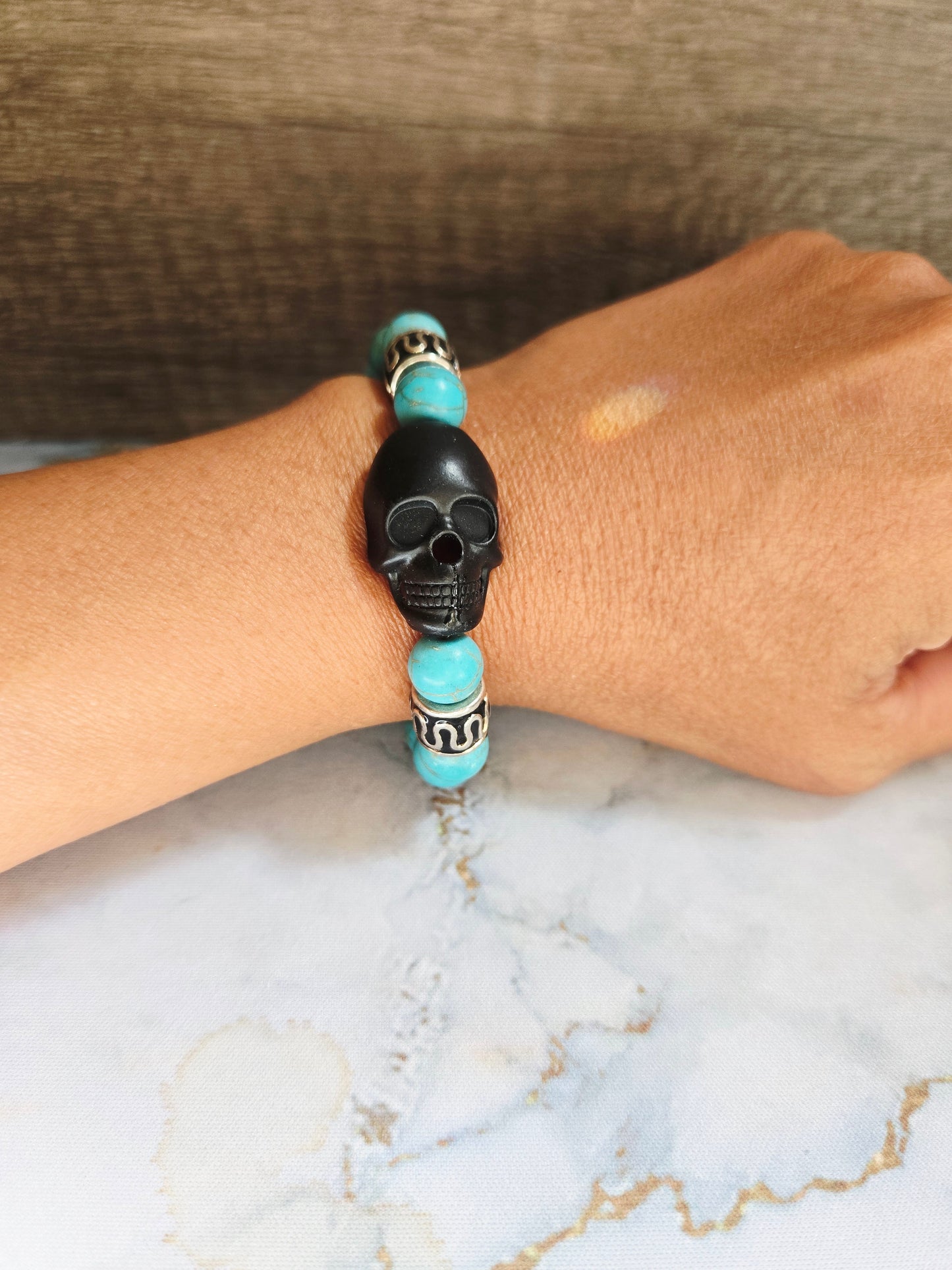 Black Skull Statement Bracelet
