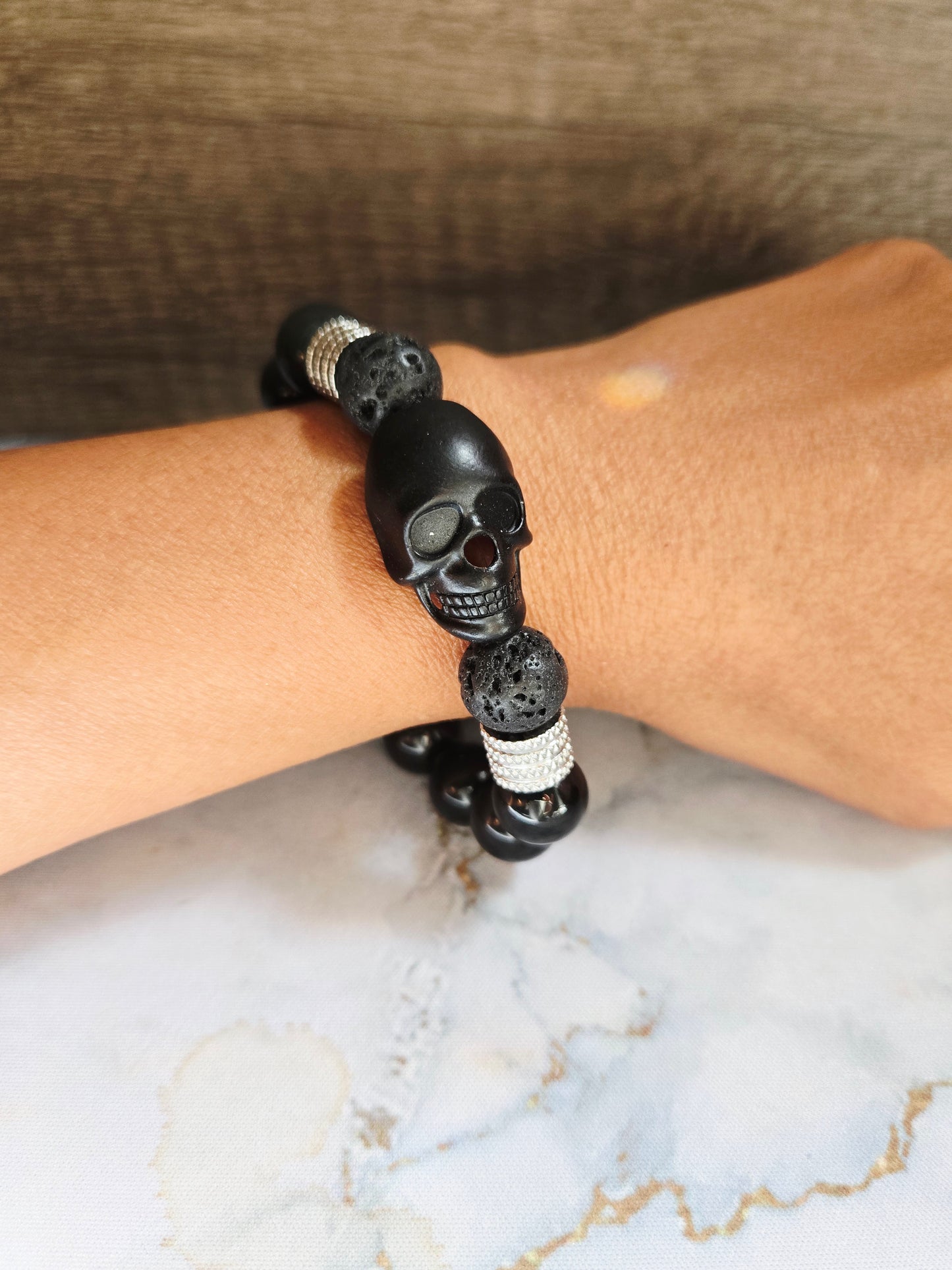 Black Skull Statement Bracelet