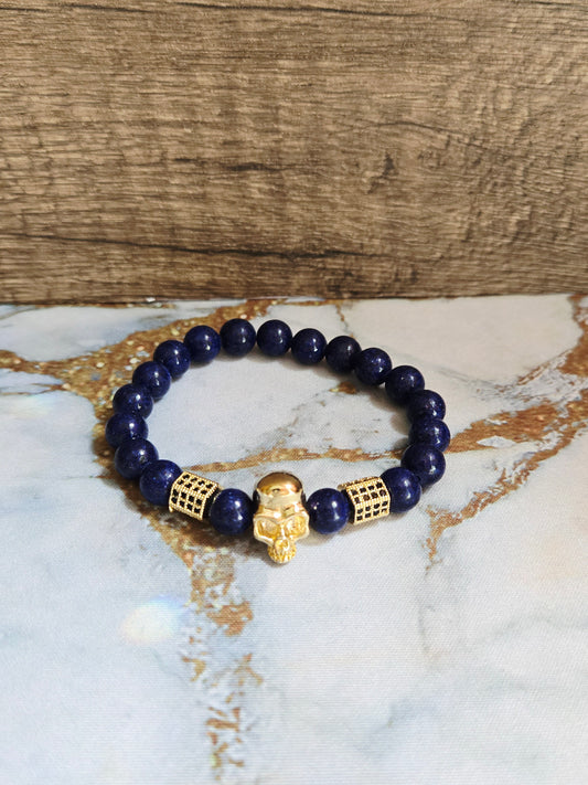 Lapis Lazuli Skull Bracelet