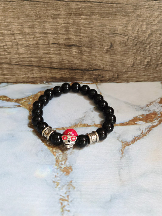 Onyx Skull Bracelet