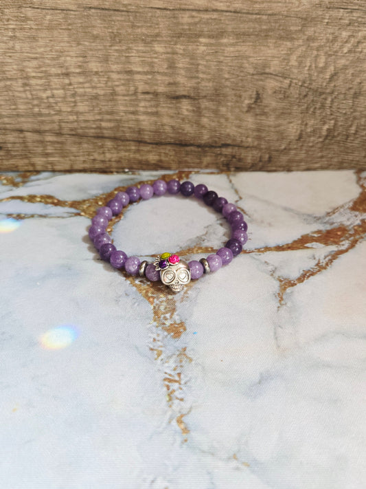 Amethyst Skull Bracelet