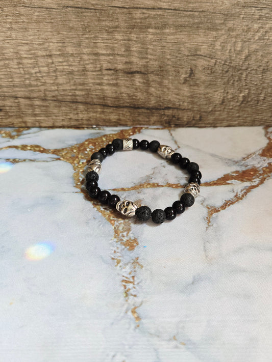 Onyx Skull Bracelet