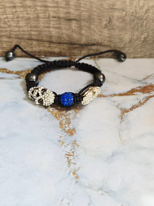 Blue Crystal Skull Bracelet